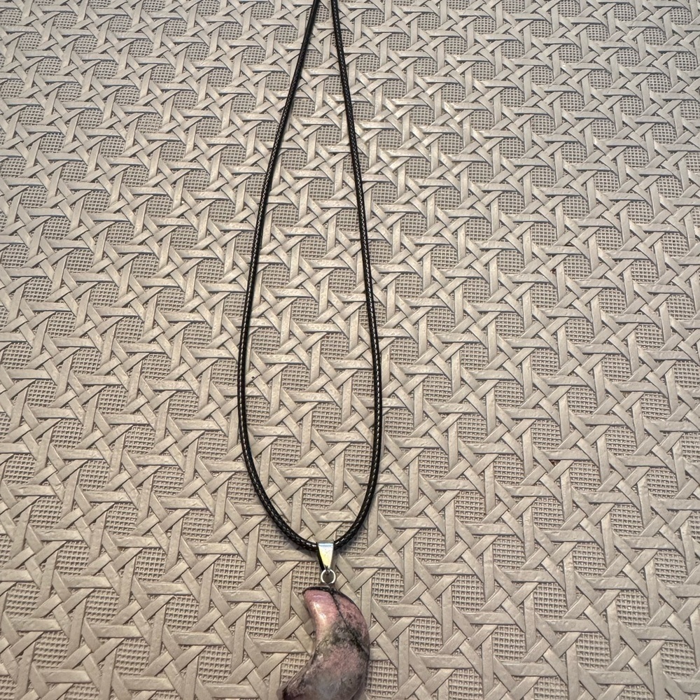 Rhodonite Elegant Black and Purple Pendant Necklace